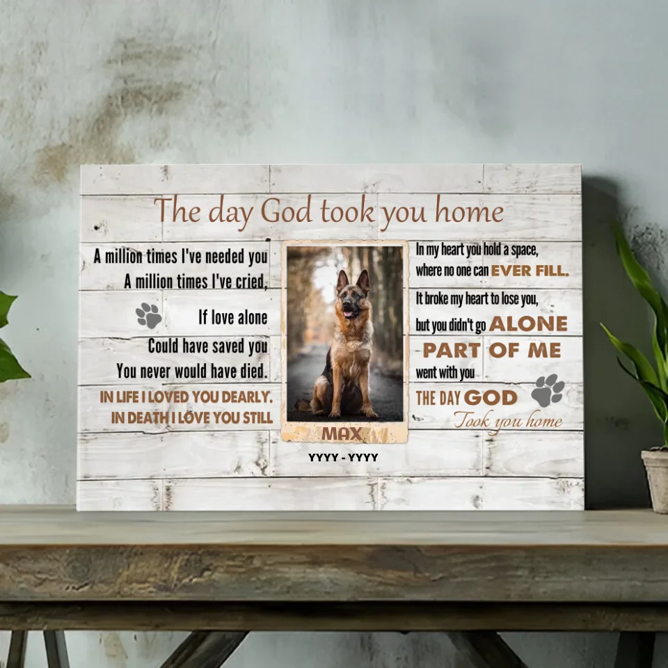 Lost Pet Canvas Painting - The Day God Took You Home