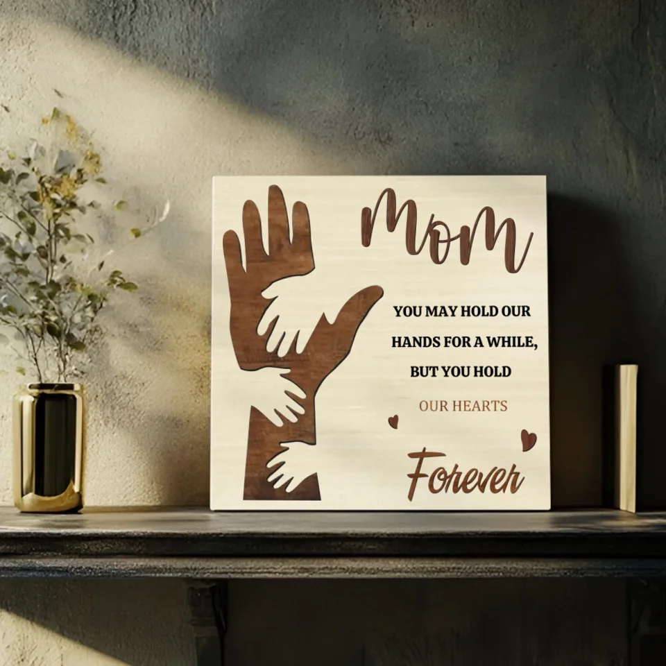 Gratitude Canvas Painting: Mother Holds Our Hearts Forever