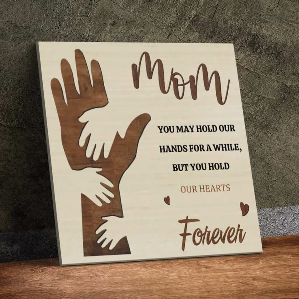 Gratitude Canvas Painting: Mother Holds Our Hearts Forever