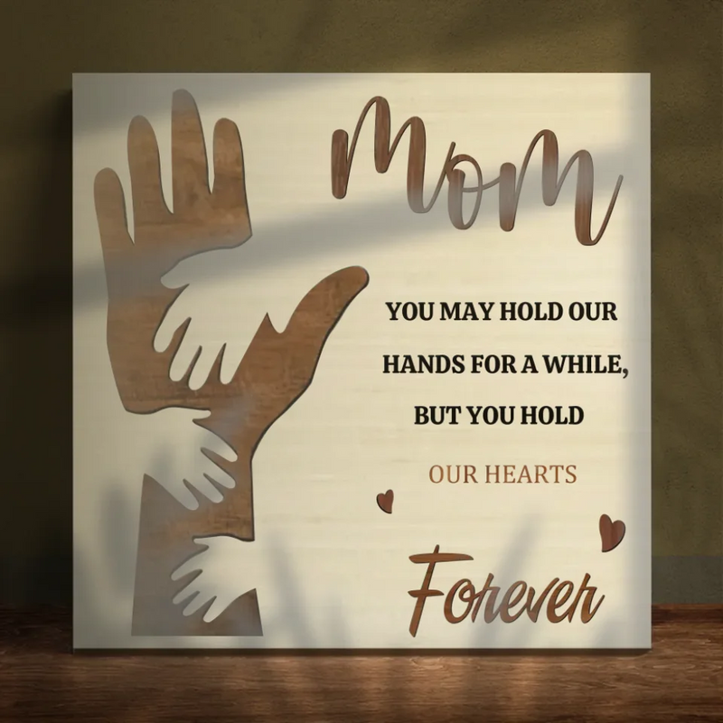 Gratitude Canvas Painting: Mother Holds Our Hearts Forever