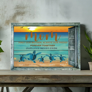 Custom Turtle Canvas Wall Art - Mother's Love Like the Ocean