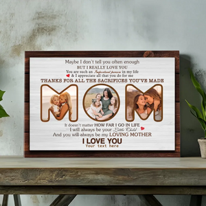 Personalized Mother Appreciation Canvas - Heartfelt Custom Photo Gift for Mom