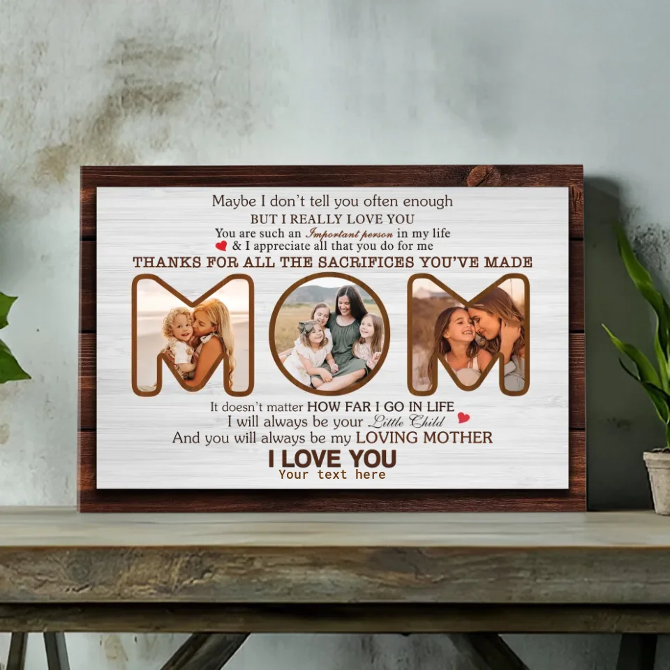 Personalized Mother Appreciation Canvas - Heartfelt Custom Photo Gift for Mom