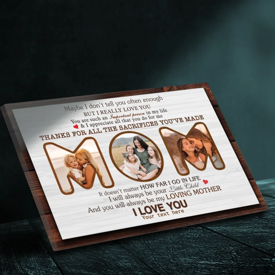 Personalized Mother Appreciation Canvas - Heartfelt Custom Photo Gift for Mom