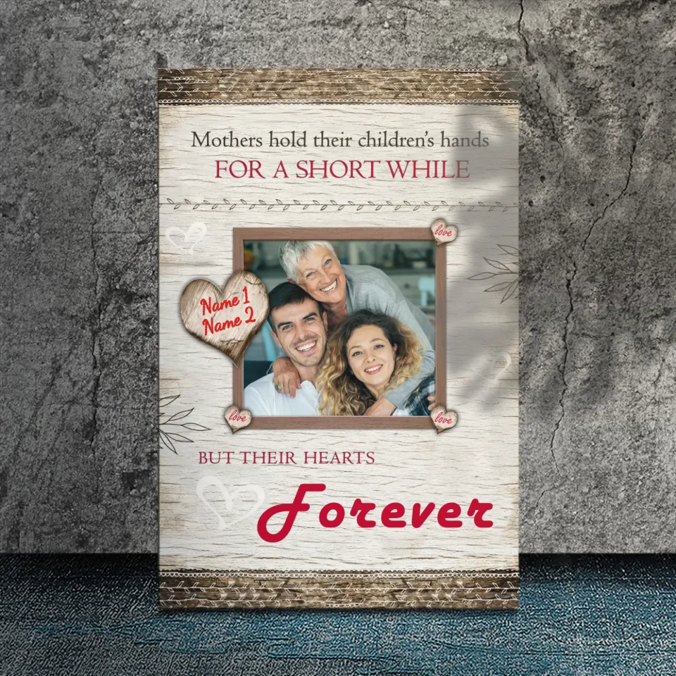 Mother's Heart Forever Has You: Custom Canvas Painting of Mother's Image