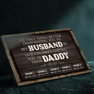 Personalized Husband and Daddy Canvas - A Heartfelt Tribute for Fathers
