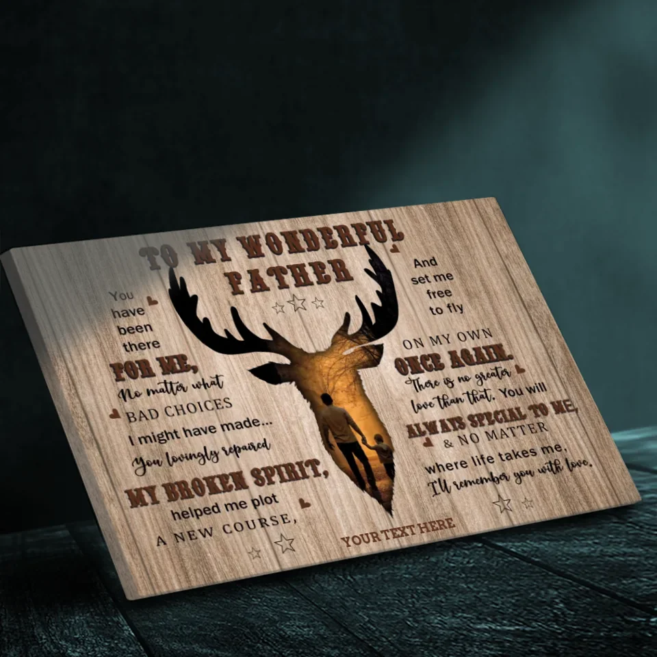To My Wonderful Father - Personalized Deer-Themed Canvas for Dad