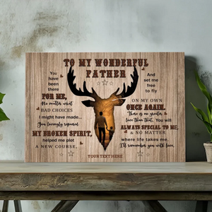 To My Wonderful Father - Personalized Deer-Themed Canvas for Dad