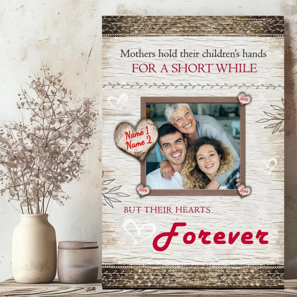 Mother's Heart Forever Has You: Custom Canvas Painting of Mother's Image