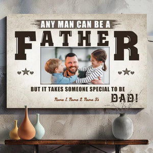 Customizable Photo Canvas Art - Gratitude Heart A Real Father | 89Prints