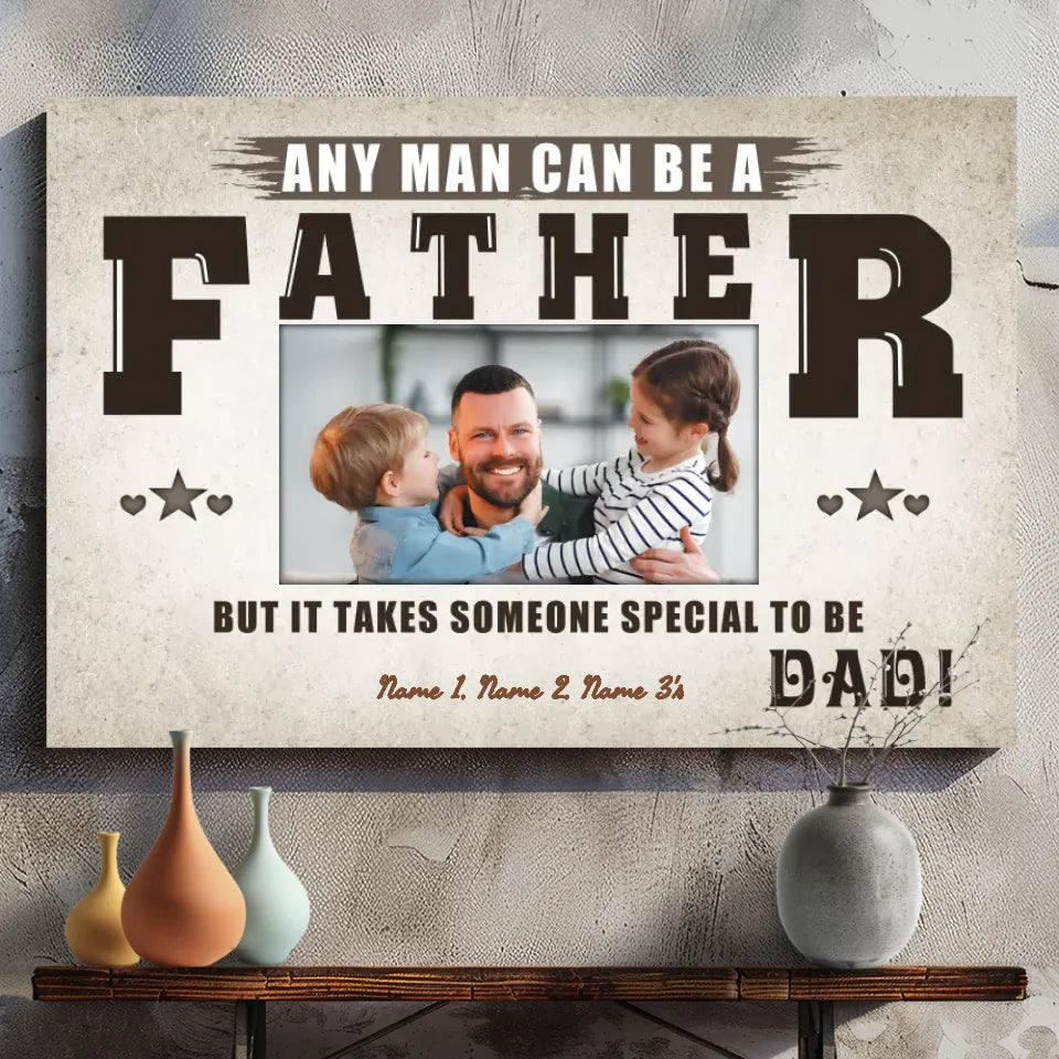 Customizable Photo Canvas Art - Gratitude Heart A Real Father | 89Prints