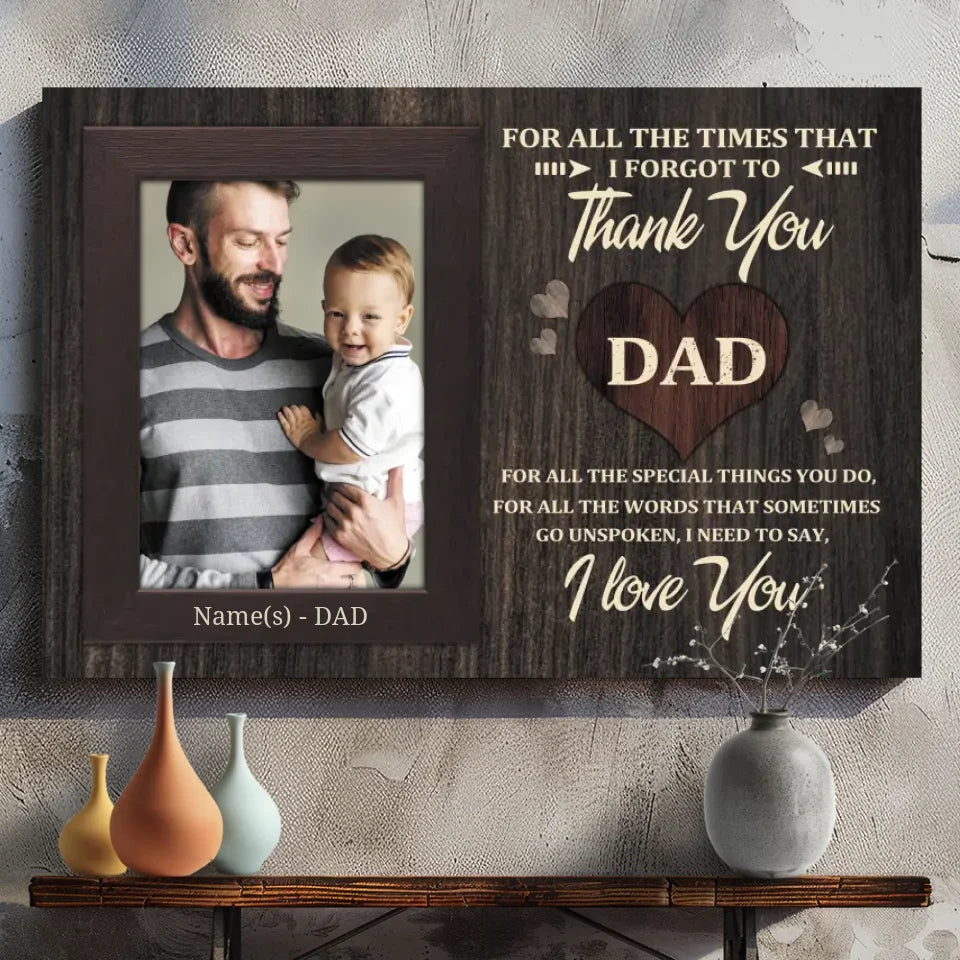 Personalized Dad Appreciation Canvas - A Heartfelt Thank You | 89Prints
