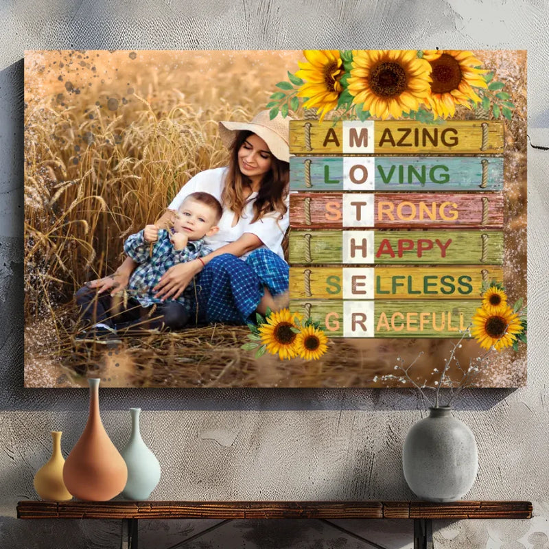 Personalized Mom Canvas - Celebrate Your Amazing, Strong, and Loving Mom
