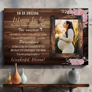 Journey to Mother - Personalized Canvas Painting of Pregnant Mother