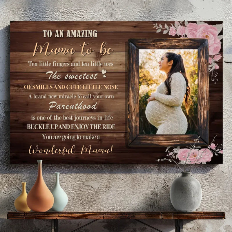 Journey to Mother - Personalized Canvas Painting of Pregnant Mother