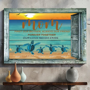 Custom Turtle Canvas Wall Art - Mother's Love Like the Ocean