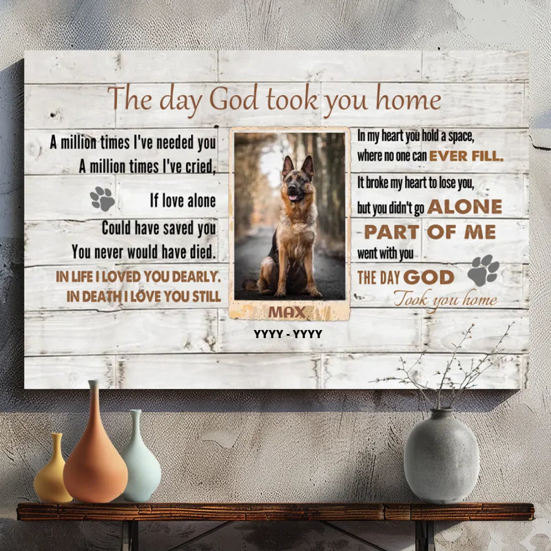Lost Pet Canvas Painting - The Day God Took You Home