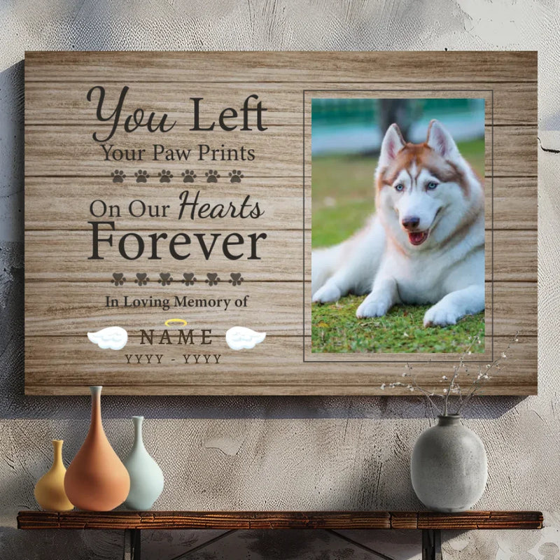 Photo Collage Canvas Print 'Forever Footprints' - A meaningful gift for a beloved companion
