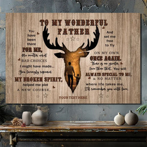 To My Wonderful Father - Personalized Deer-Themed Canvas for Dad