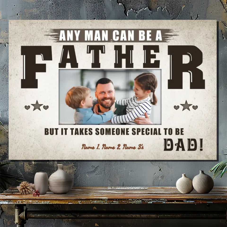 Customizable Photo Canvas Art - Gratitude Heart A Real Father | 89Prints