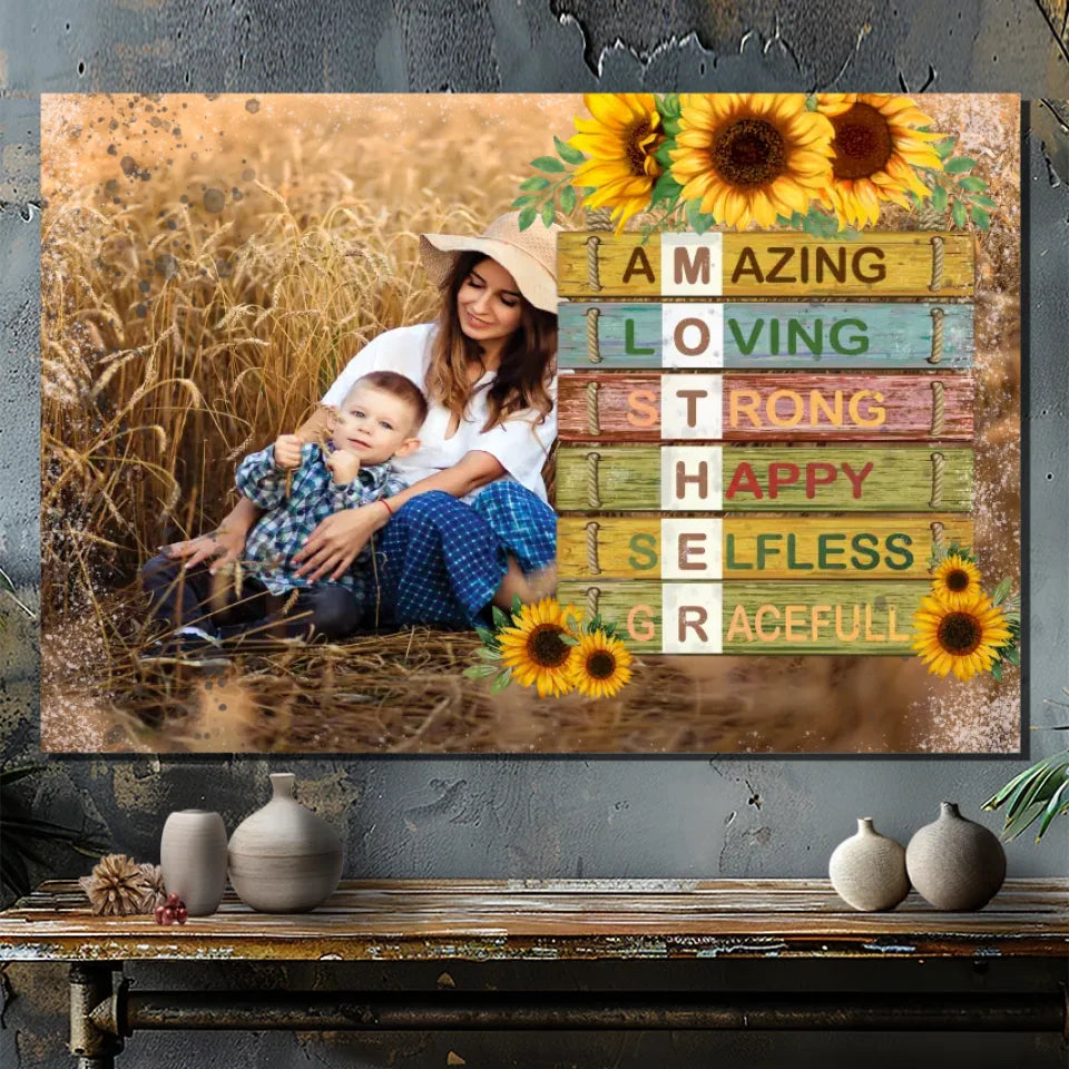 Personalized Mom Canvas - Celebrate Your Amazing, Strong, and Loving Mom