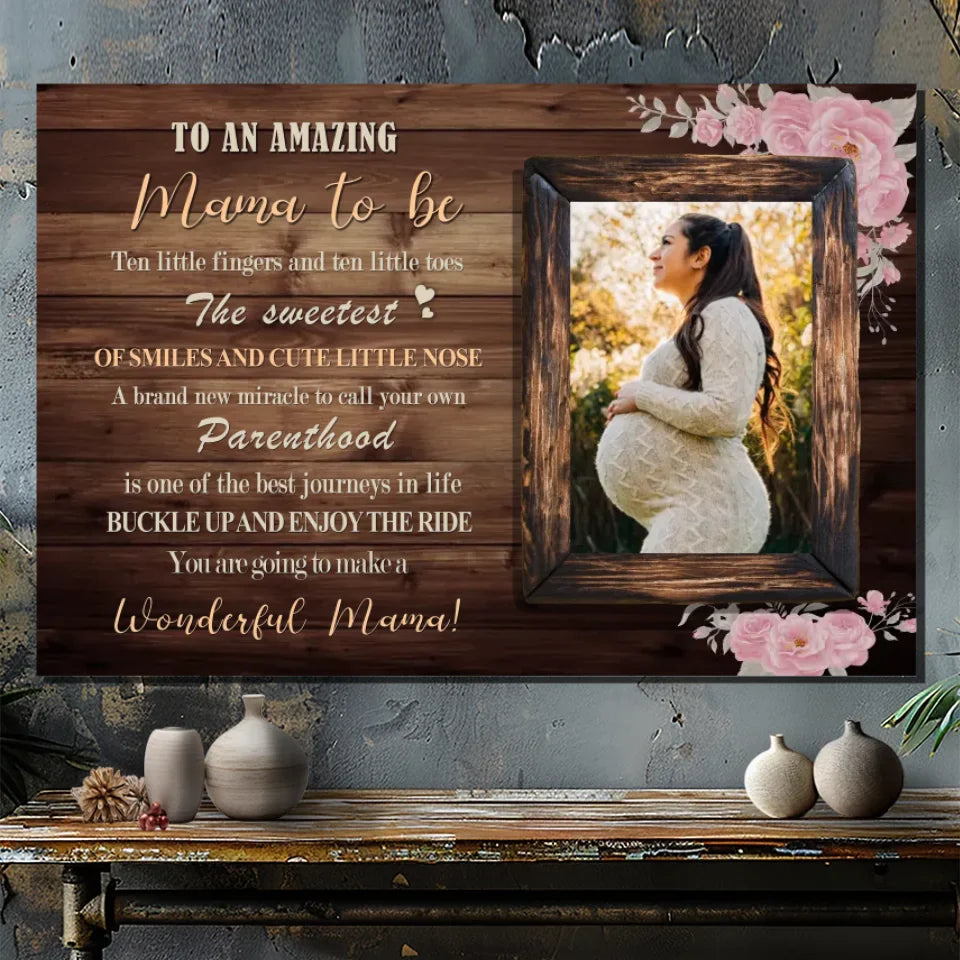 Journey to Mother - Personalized Canvas Painting of Pregnant Mother