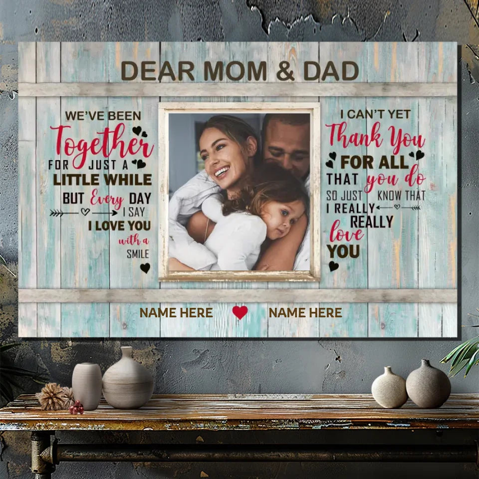 Love With A Smile: Personalized Canvas Pictures Of Mom And Dad | 89Prints