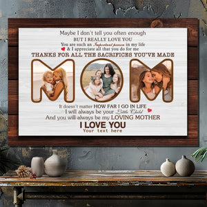 Personalized Mother Appreciation Canvas - Heartfelt Custom Photo Gift for Mom