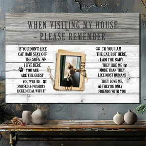 Personalized Cat Canvas - Funny Cat Rules, Cat Lover Gift at 89Prints