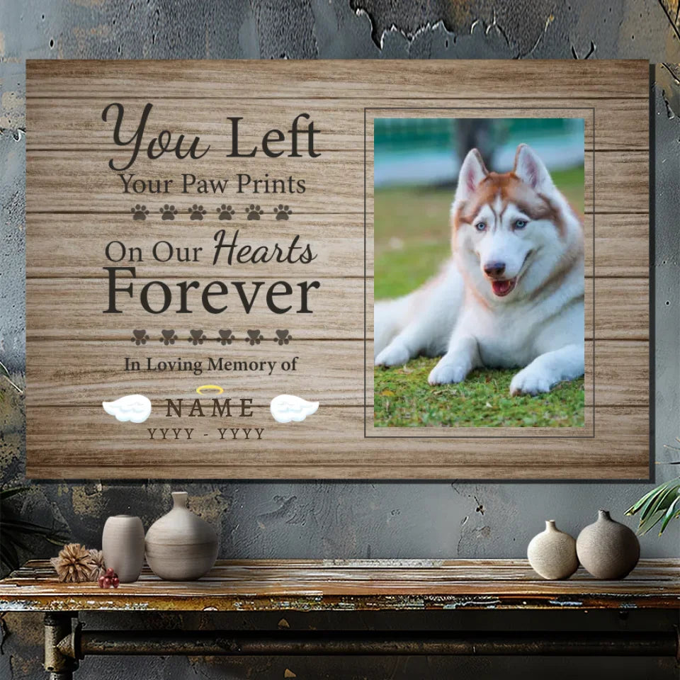 Photo Collage Canvas Print 'Forever Footprints' - A meaningful gift for a beloved companion