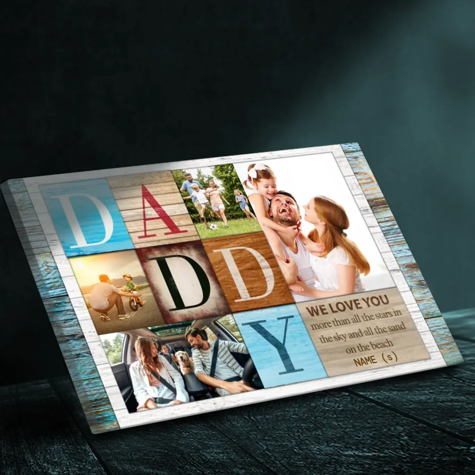 Personalized Canvas for Dad – We Love You More Than All the Stars | 89Prints