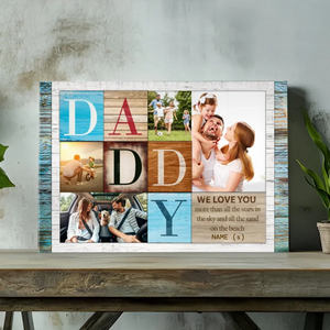 Personalized Canvas for Dad – We Love You More Than All the Stars | 89Prints