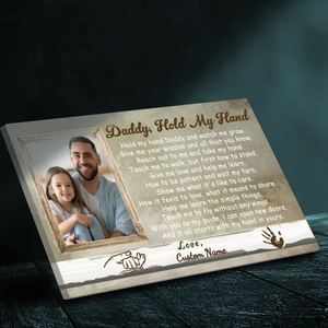 Daddy, Hold My Hand – Personalized Canvas with Heartfelt Poem for Fathers