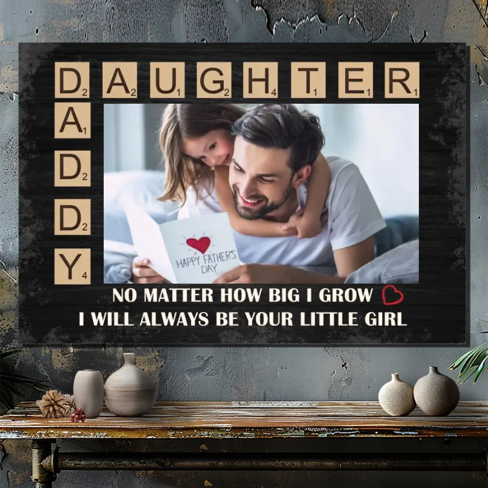 Personalized Daddy's Little Girl Father's Day Canvas | A Meaningful Gift for Dad
