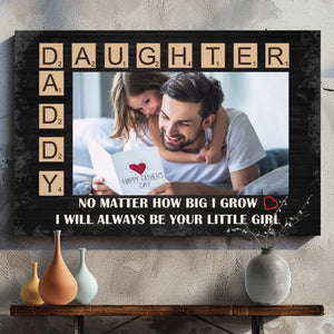 Personalized Daddy's Little Girl Father's Day Canvas | A Meaningful Gift for Dad