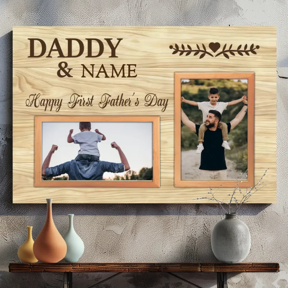 Personalized First Father's Day Canvas - Celebrate New Dads