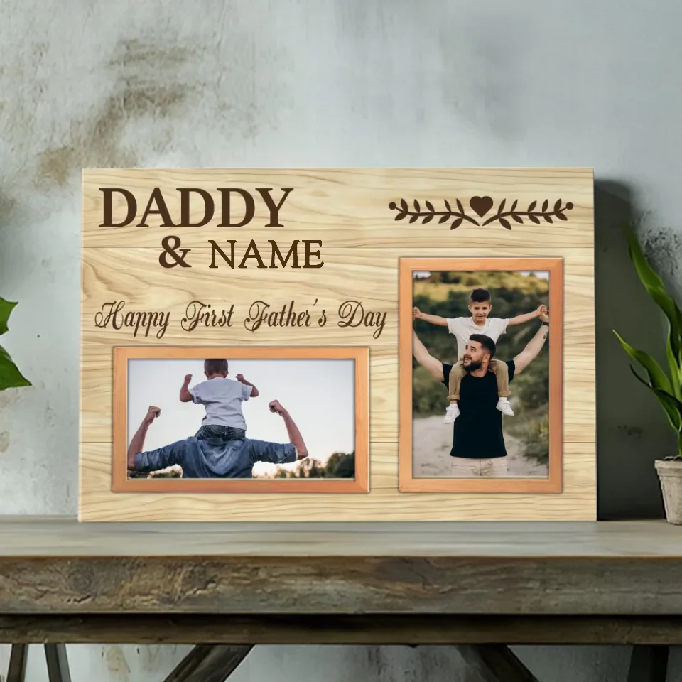 Personalized First Father's Day Canvas - Celebrate New Dads