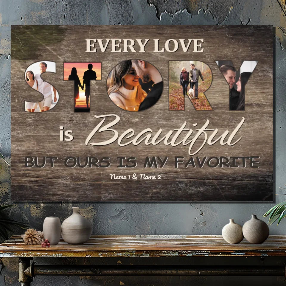 Personalized Our Love Story Canvas – A Unique Husband-Wife Gift