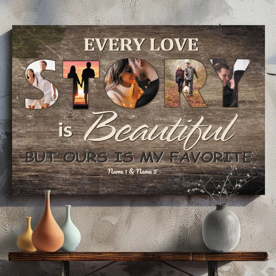 Personalized Our Love Story Canvas – A Unique Husband-Wife Gift