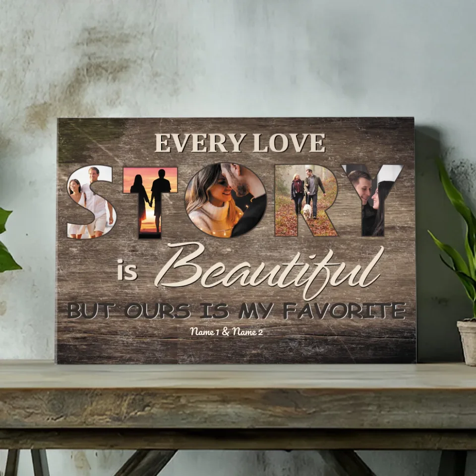 Personalized Our Love Story Canvas – A Unique Husband-Wife Gift