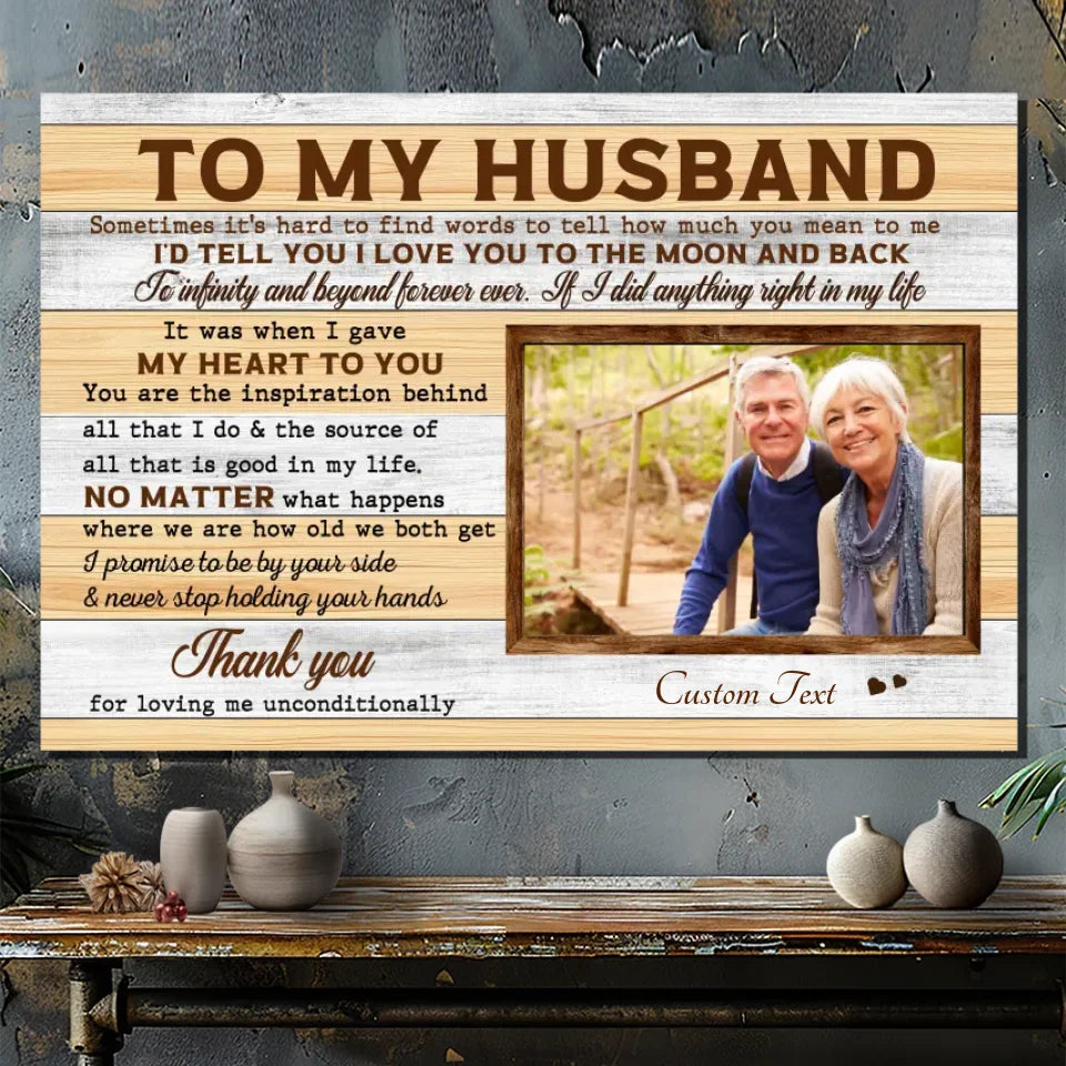 To My Husband - Personalized Love Canvas for Him | 89Prints
