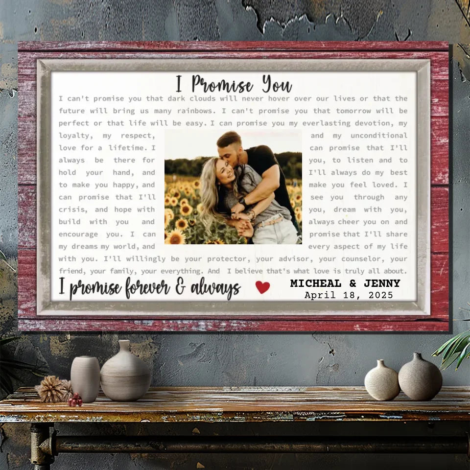 Personalized Wedding Vow Canvas: A Promise of Forever - Custom Names & Date