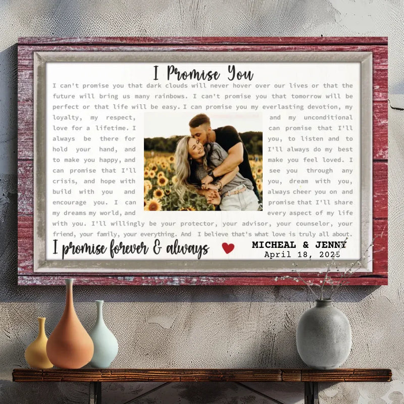 Personalized Wedding Vow Canvas: A Promise of Forever - Custom Names & Date