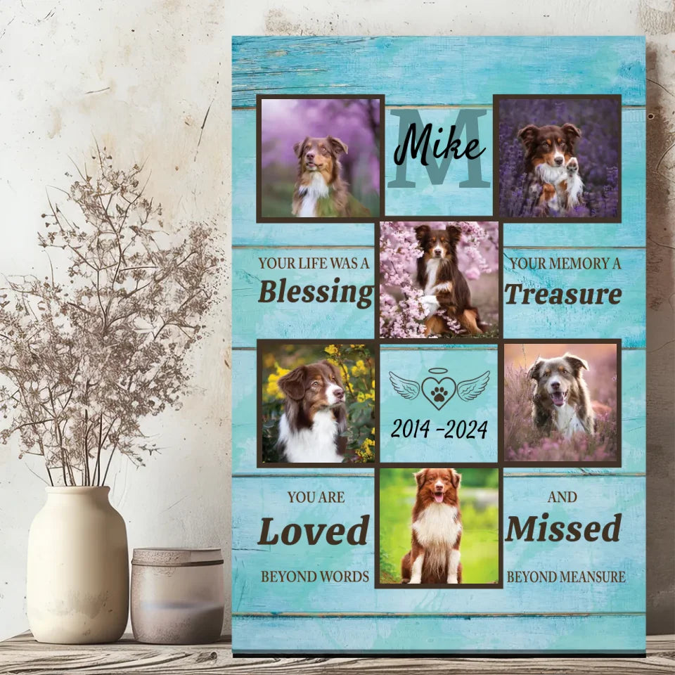 Personalized Pet Memorial Canvas: Cherish Your Furry Friend's Memory