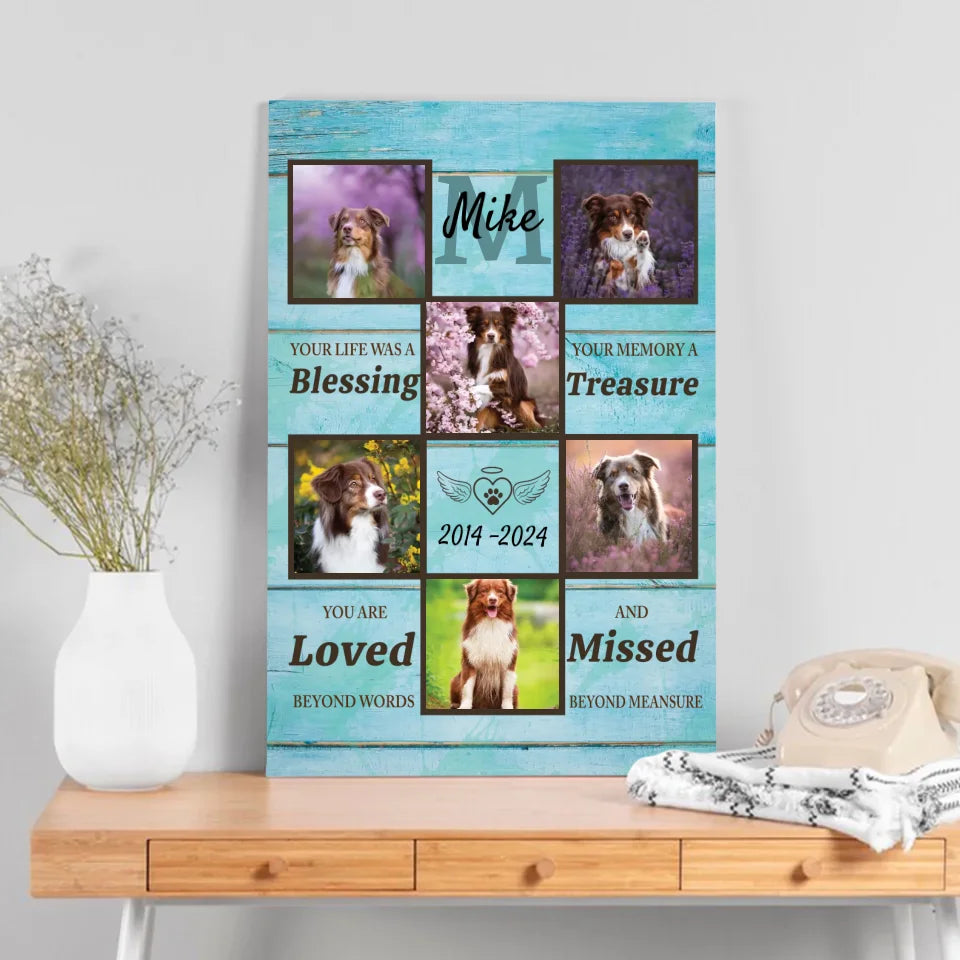 Personalized Pet Memorial Canvas: Cherish Your Furry Friend's Memory