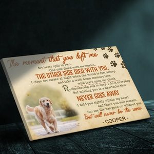 Personalized Pet Memorial Canvas - The Moment You Left Me | 89Prints