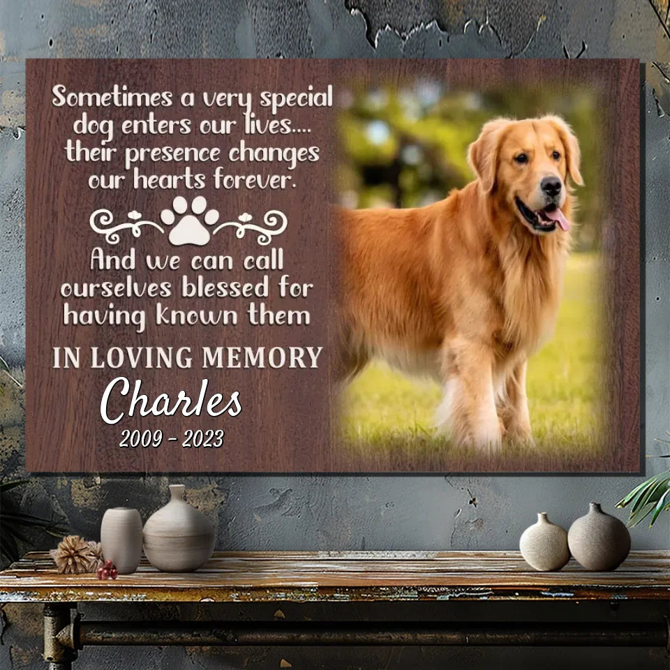 Forever in Our Hearts - Personalized Pet Memorial Canvas for Your Beloved Dog