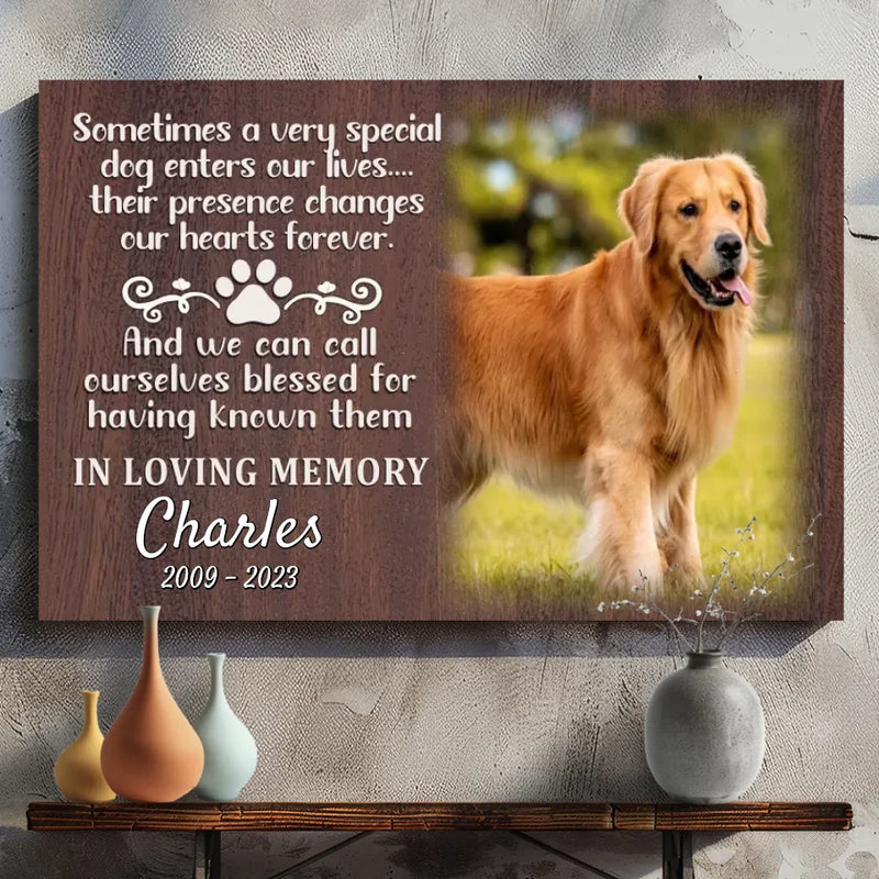 Forever in Our Hearts - Personalized Pet Memorial Canvas for Your Beloved Dog