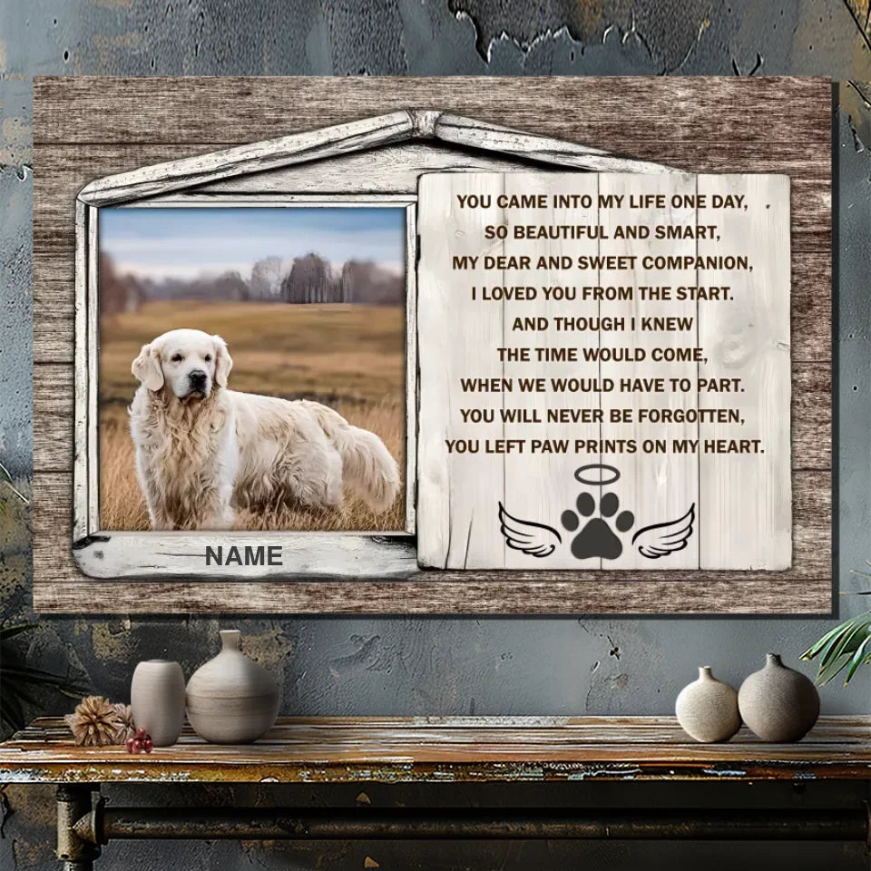 Customizable Pet Memorial Canvas - Cherish the Paw Prints on Your Heart