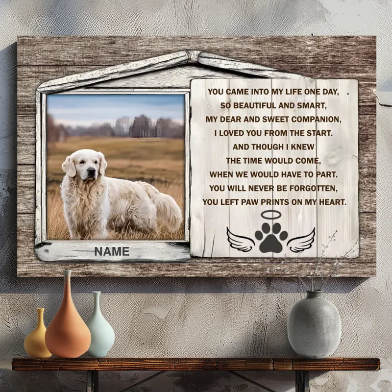 Customizable Pet Memorial Canvas - Cherish the Paw Prints on Your Heart